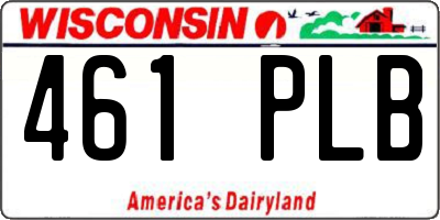 WI license plate 461PLB