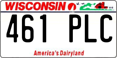 WI license plate 461PLC