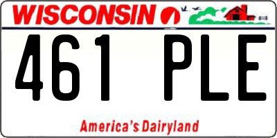 WI license plate 461PLE