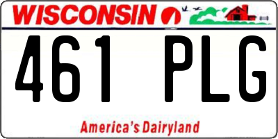 WI license plate 461PLG