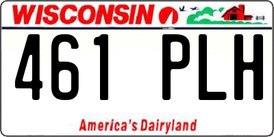 WI license plate 461PLH