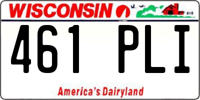 WI license plate 461PLI