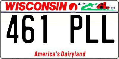 WI license plate 461PLL