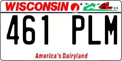 WI license plate 461PLM