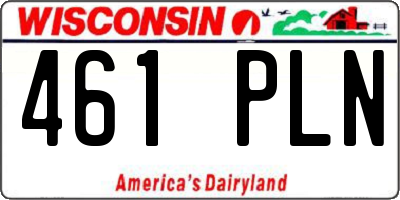 WI license plate 461PLN