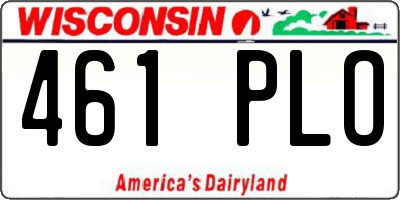 WI license plate 461PLO