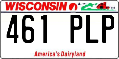 WI license plate 461PLP