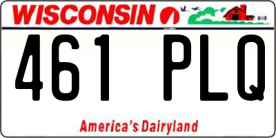 WI license plate 461PLQ