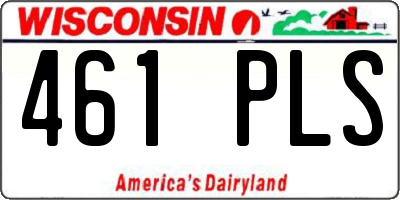 WI license plate 461PLS
