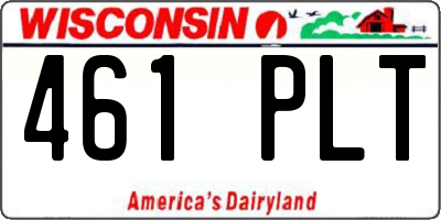 WI license plate 461PLT