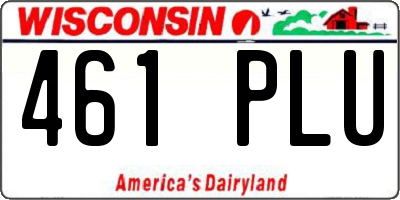 WI license plate 461PLU