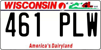 WI license plate 461PLW