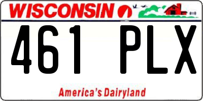 WI license plate 461PLX