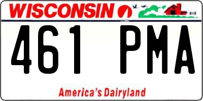 WI license plate 461PMA