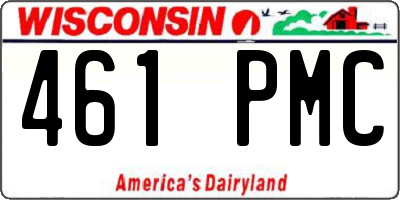 WI license plate 461PMC