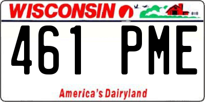 WI license plate 461PME