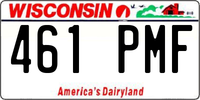 WI license plate 461PMF