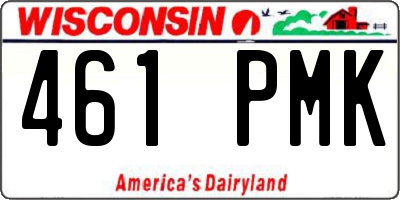 WI license plate 461PMK