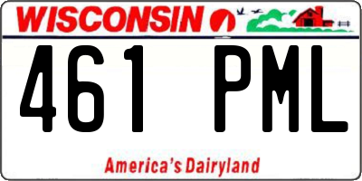 WI license plate 461PML