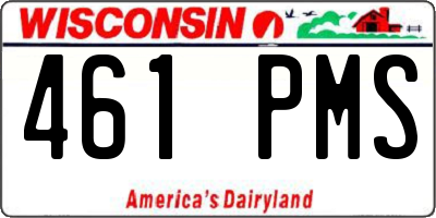 WI license plate 461PMS