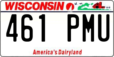 WI license plate 461PMU