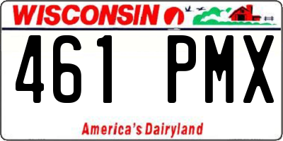 WI license plate 461PMX
