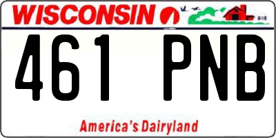 WI license plate 461PNB
