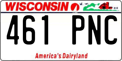 WI license plate 461PNC