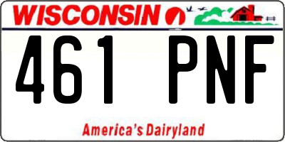 WI license plate 461PNF