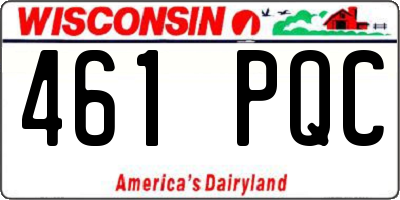 WI license plate 461PQC