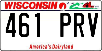 WI license plate 461PRV