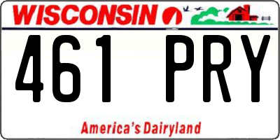 WI license plate 461PRY