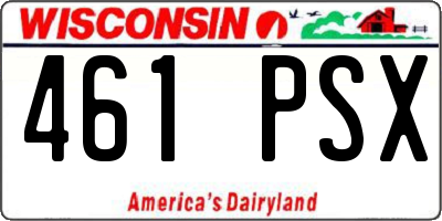 WI license plate 461PSX