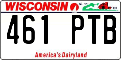 WI license plate 461PTB