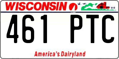 WI license plate 461PTC