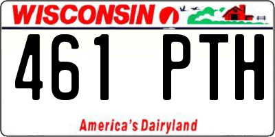 WI license plate 461PTH