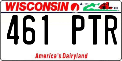WI license plate 461PTR