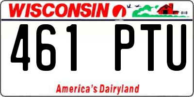 WI license plate 461PTU