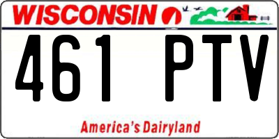 WI license plate 461PTV