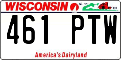 WI license plate 461PTW