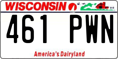 WI license plate 461PWN