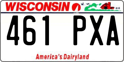 WI license plate 461PXA