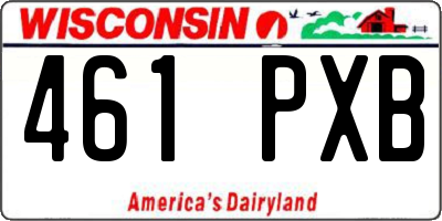 WI license plate 461PXB