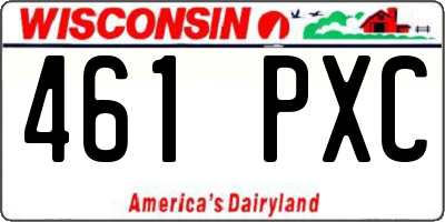 WI license plate 461PXC