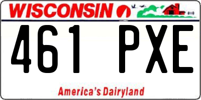 WI license plate 461PXE