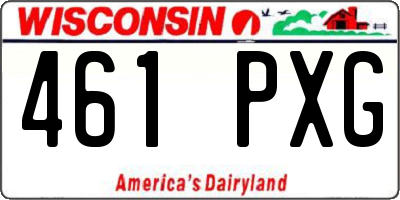 WI license plate 461PXG