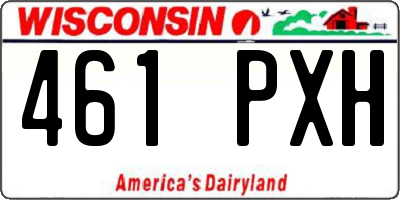 WI license plate 461PXH