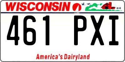 WI license plate 461PXI