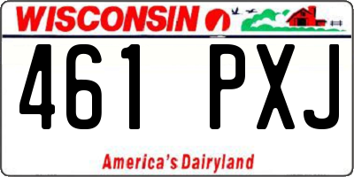 WI license plate 461PXJ