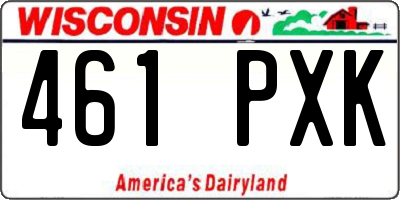 WI license plate 461PXK